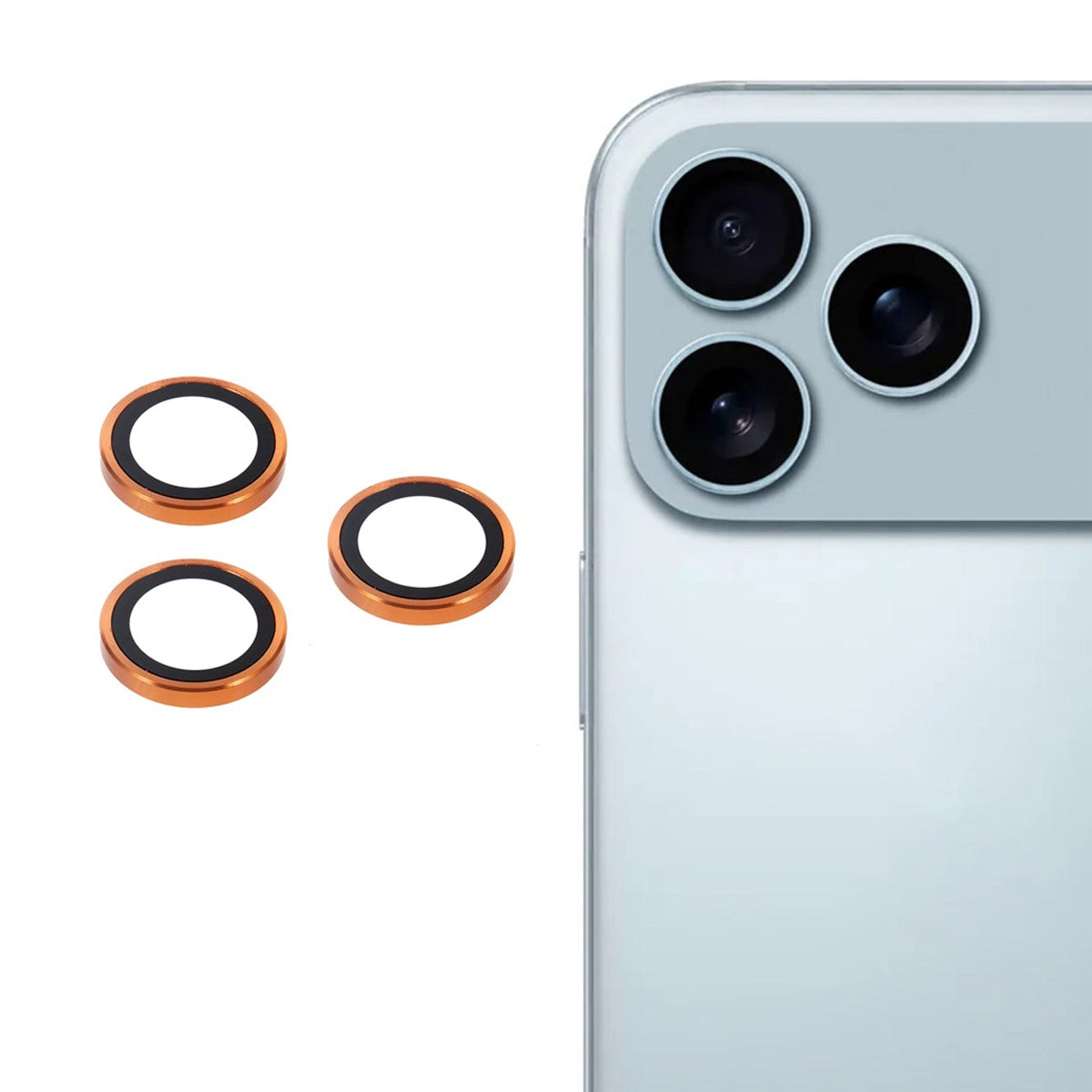Kameraskydd i härdat glas för iPhone 17 Pro Max - Orange
