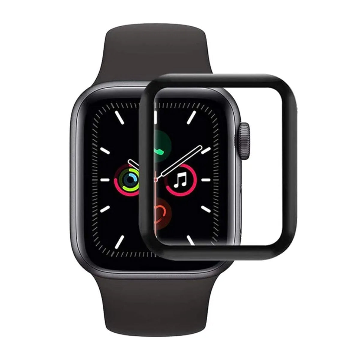 Skärmskydd Apple Watch 5 40mm - 3D Härdat Glas Svart