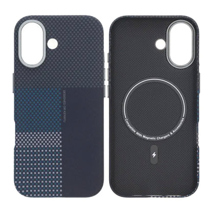 Gilded Magnetic Case For iPhone 17 Grid Blue
