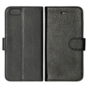 iPhone 6/6S Plånboksfodral Läder med Stativ - Svart