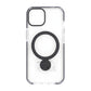 Skal Magsafe till iPhone 15 - Transparent svart med ringstativ