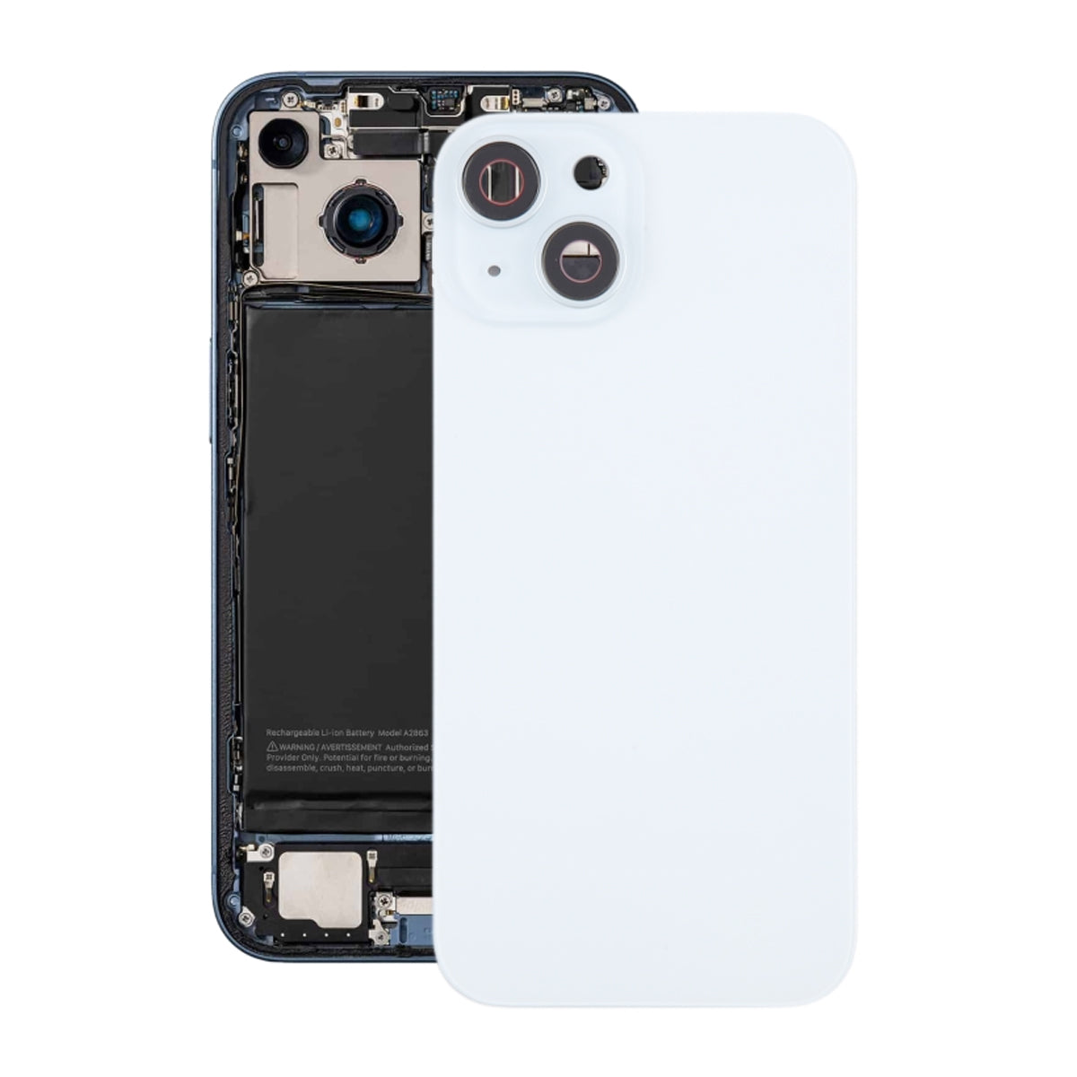iPhone 15 Plus Back Cover Glass OEM White With bracket and Magsafe Magnet