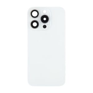 iPhone 15 Pro Baksida Glas med Magnet och Kameralins - Vit Titan