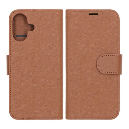 Plånboksfodral med stativ till iPhone 17 - Brun