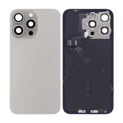 iPhone 15 Pro Max Baksida Glas Komplett OEM - Naturalig Titan