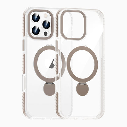 Pindun 360°Rotating Stand Magnetic Case For iPhone 16 Pro Gray