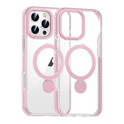 Pindun 360°Rotating Stand Magnetic Case For iPhone 16 Pro Max Pink