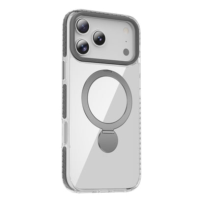 Skal Magsafe till iPhone 17 Pro - Transparent grå med ringstativ