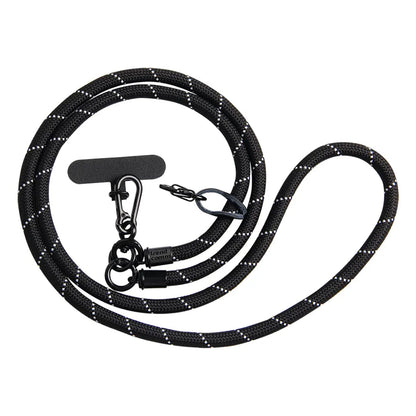 Long style Braided Lanyard Striped black