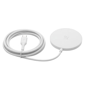 Rvelon Trådlös MagSafe Laddare med Stativ Qi2 15W USB-C - Vit