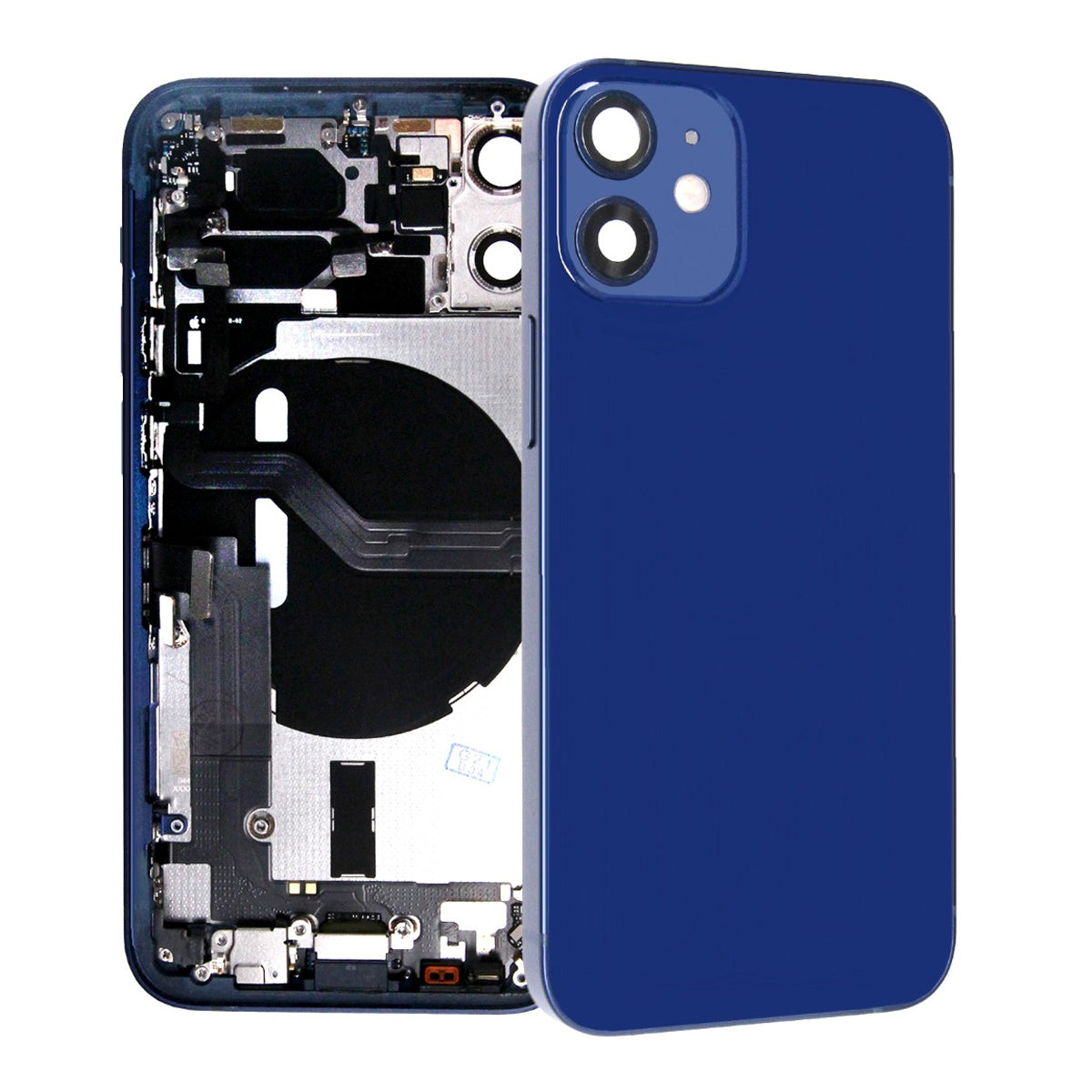 iPhone 12 Mini Baksida med Komplett Ram - Blå