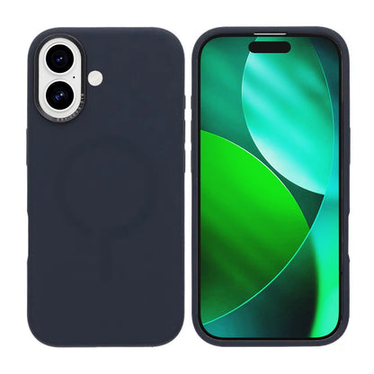 Mobilskal Silikon med Kamera Metallram för iPhone 17 - Blå
