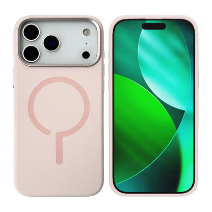 Mobilskal Silikon med Kamera Metallram för iPhone 17 Pro - Rosa
