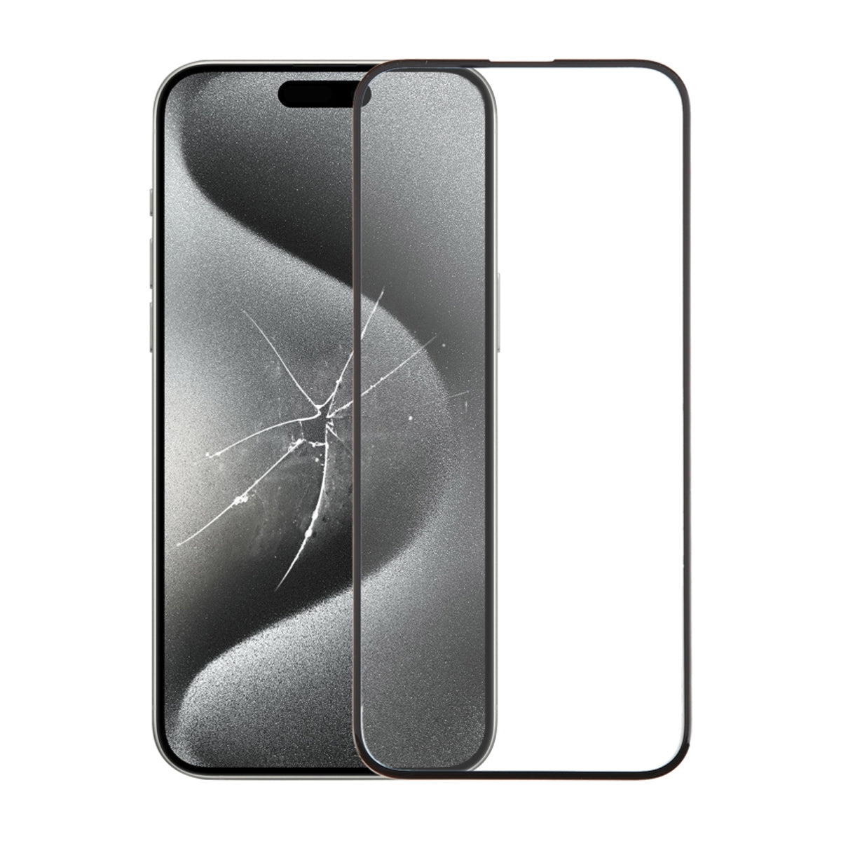 Rvelon Skärmskydd iPhone 15 Pro Max Härdat Glas 2.5D - Svart Bulk