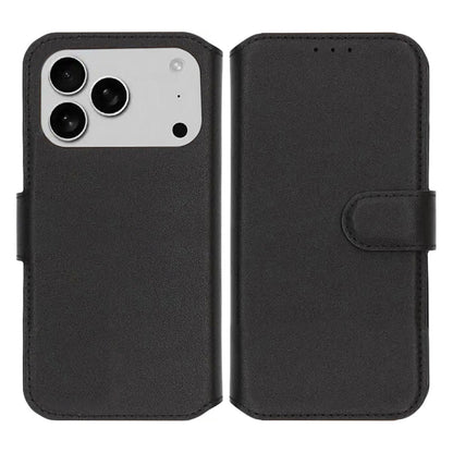 RV Genuine leather Wallet Case iPhone 17 Pro Max Black