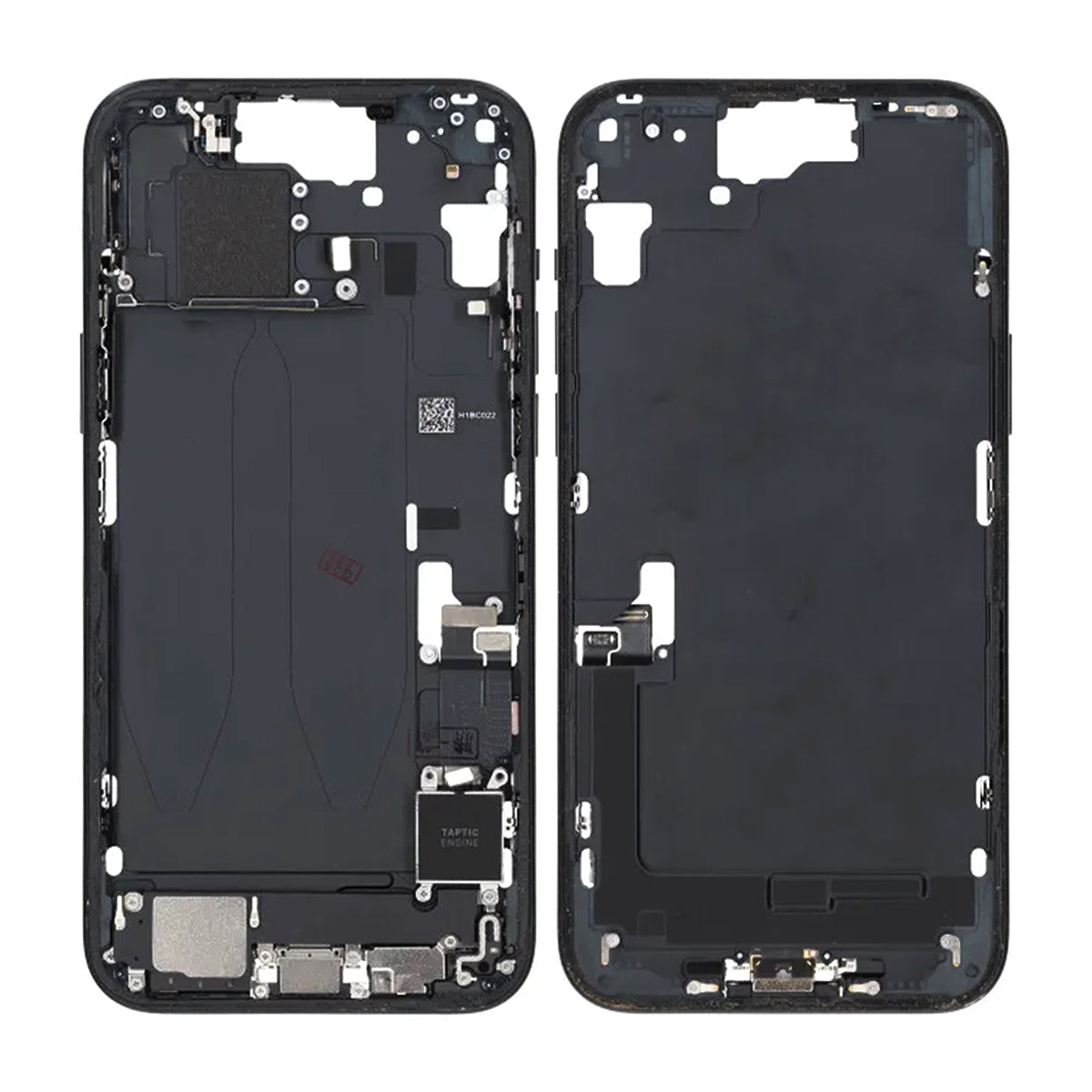 Mittenram med smådelar för iPhone 15 Plus - Svart OEM