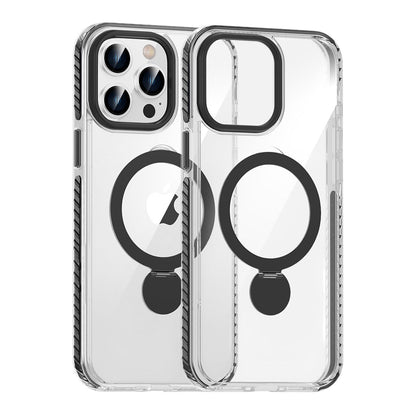 Pindun 360°Rotating Stand Magnetic Case For iPhone 14 Pro Black