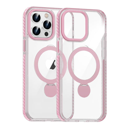 Pindun 360°Rotating Stand Magnetic Case For iPhone 15 Pro Max Pink