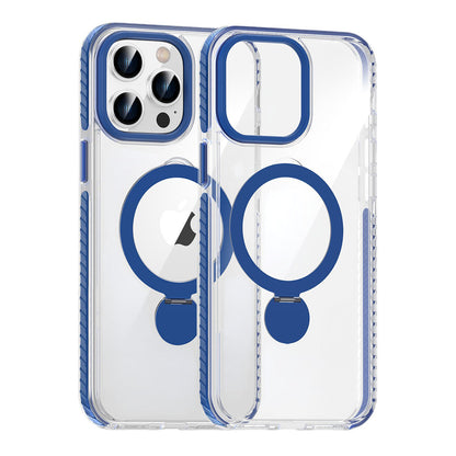 Pindun 360°Rotating Stand Magnetic Case For iPhone 14 Pro Blue