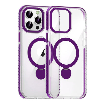 Pindun 360°Rotating Stand Magnetic Case For iPhone 14 Pro Purple