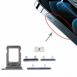 iPhone 12 Pro Sim Card Holder (Dual) + Side buttons - Blue