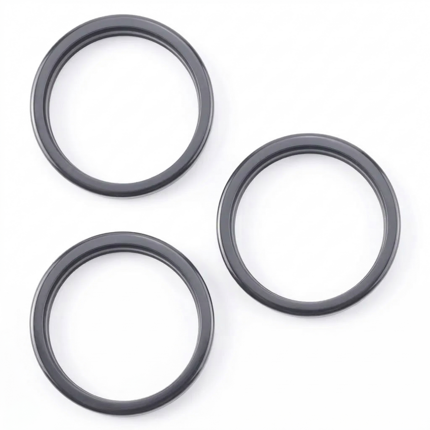 iPhone 16 Pro Max Back camera lens outer protector hoop ring, 3-pack - Black