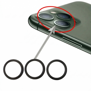 iPhone 11 Pro/11 Pro Max Metal Protector Hoop Ring for Camera (3 pcs) - Grey