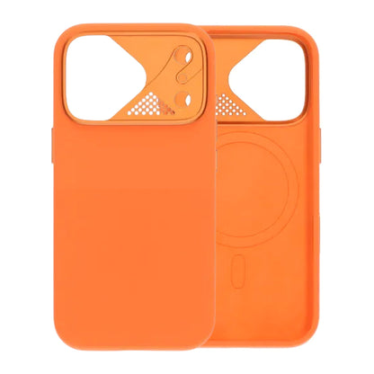 Silikonskal MagSafe med Kameraskydd till iPhone 17 Pro Max - Orange