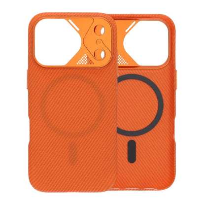 Slim MagSafe Skal med Carbonmönster till iPhone 17 Pro Max - Orange