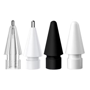 Apple Pencil 1/2 toppar 1 svart, 1 vit, 1 trans.