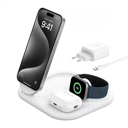 Belkin 3-i-1 Trådlös Laddningsstation med Qi2-teknik 15W Vit - Nyskick