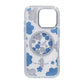 Gradient Floral Magnetic Case For iPhone 16 Pro Blue