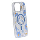 Gradient Floral Magnetic Case For iPhone 16 Pro Blue
