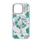 Gradient Floral Magnetic Case For iPhone 16 Pro Green