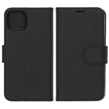 iPhone 13/14 Flip Stand Leather Wallet Case Black