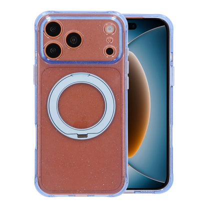 Glittrigt MagSafe-skal för iPhone 17 Pro och 18 Pro med roterande stativ - Blå