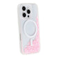 Diamond Quicksand Magnetic Case For iPhone 16 Pro Pink