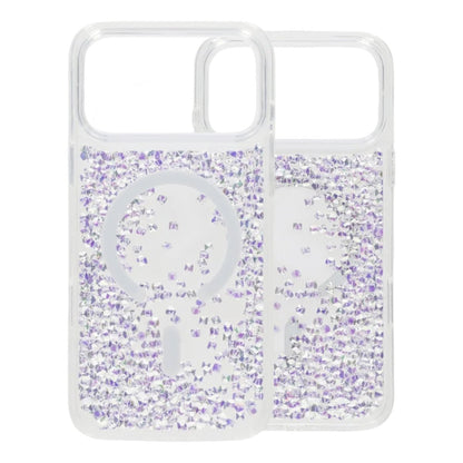 Diamond Quicksand Magnetic Case For iPhone 17 Pro White