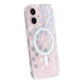 Laser Engraved Floral Rhinestone MagSafe Case For iPhone 16 Mini Cream Blossom