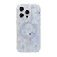 Laser Engraved Floral Rhinestone MagSafe Case For iPhone 16 Pro Purple Mini Daisy