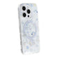 Laser Engraved Floral Rhinestone MagSafe Case For iPhone 16 Pro Purple Mini Daisy