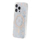 Laser Engraved Floral Rhinestone MagSafe Case For iPhone 16 Pro Pink Geranium