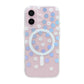 Laser Engraved Floral Rhinestone MagSafe Case For iPhone 17 White Daisy