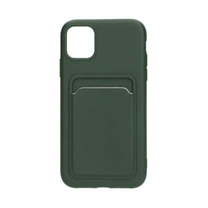 Silicone Case with Card Holder iPhone 11 - Military green