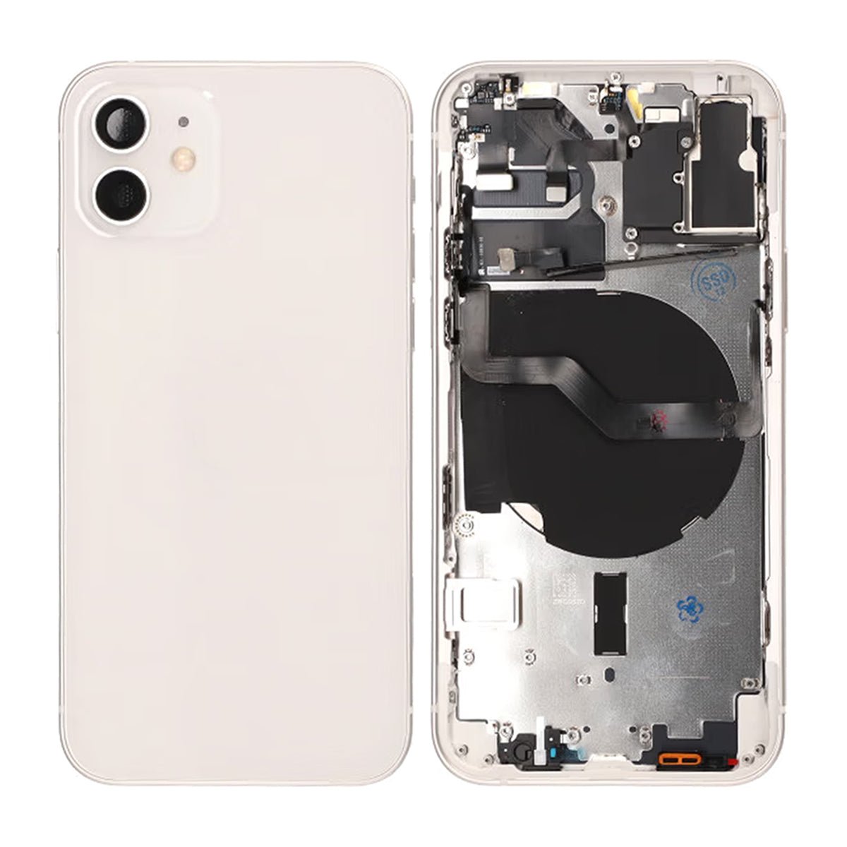 iPhone 12 Baksida med Komplett Ram OEM - Vit