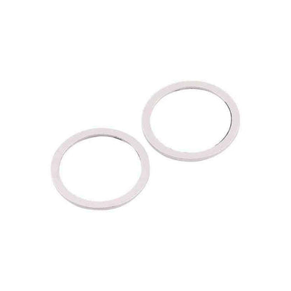 iPhone 12 Mini Linsskydd med Metallram - Vit (2-pack)