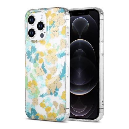iPhone 12/12 Pro Case MagSafe - Flowers Turquoise