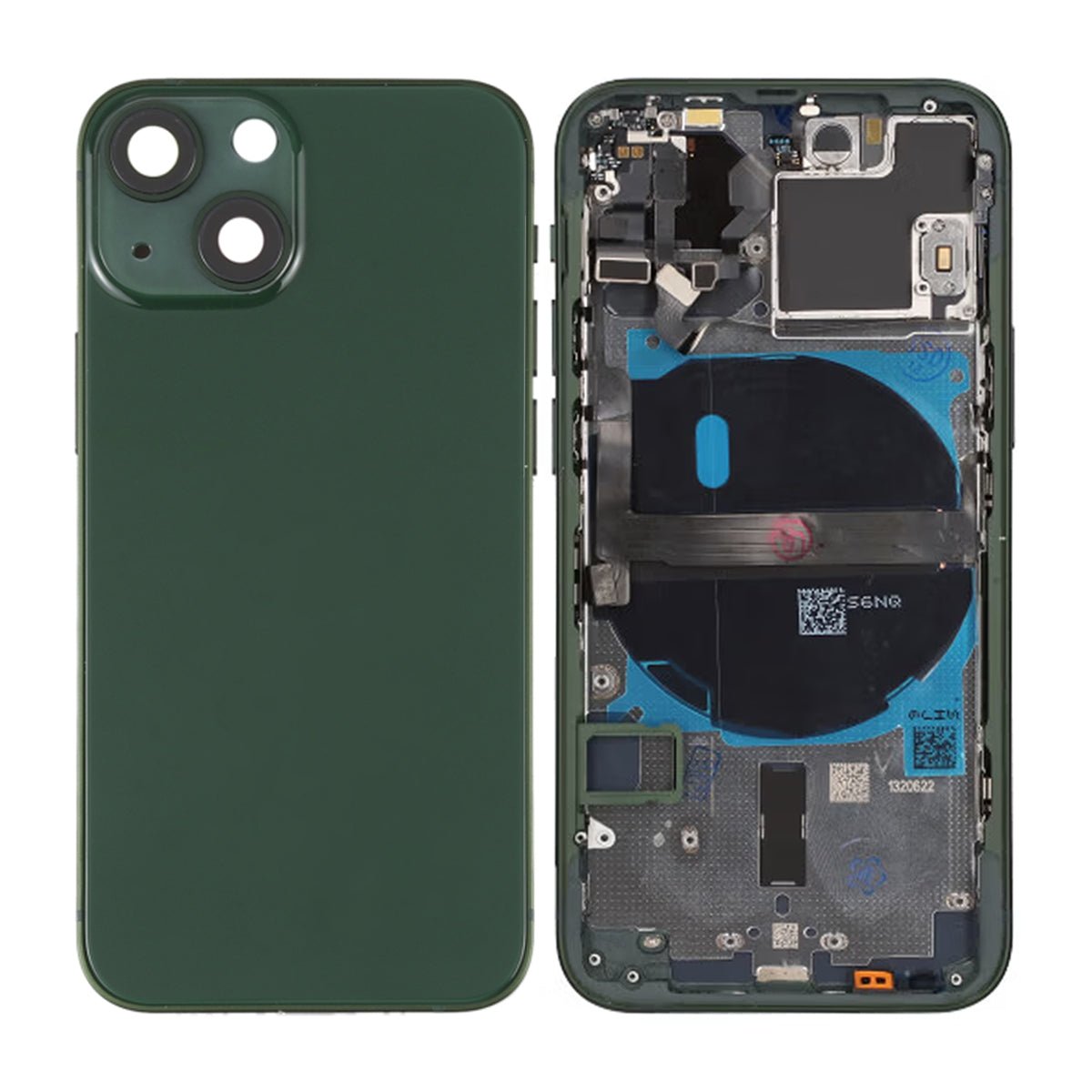 iPhone 13 Mini Baksida Komplett Med Smådelar - Grön