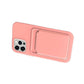 iPhone 13 Silikonskal med Korthållare - Rosa