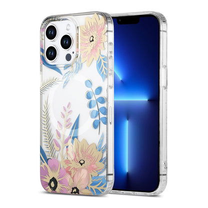 iPhone 13 Pro Max Case MagSafe - Flowers Pink/Blue